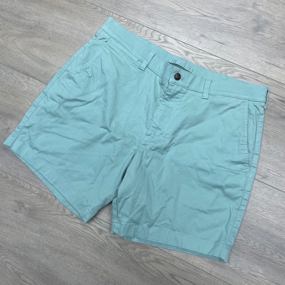 Duck Head Chino Shorts Mens 34 Teal Green Cotton Twill Casual Flat Front